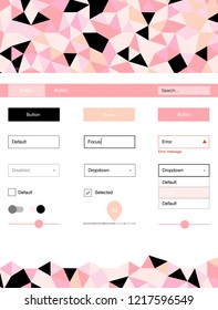 Light Pink, Yellow vector design ui kit with mosaic. Decorative ui kit design in abstract style with colorful crystals. This sample is for your landing page.