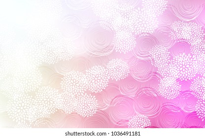 Light Pink, Yellow vector doodle blurred background. An elegant bright illustration with flowers in Natural style. The pattern can be used for wallpapers and coloring books.