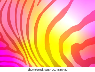 Light Pink, Yellow vector doodle blurred template. Colorful abstract illustration with lines in Asian style. Brand-new style for your business design.