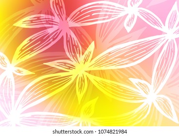 Light Pink, Yellow vector doodle blurred texture. Glitter abstract illustration with doodles and Zen tangles. The pattern can be used for wallpapers and coloring books.