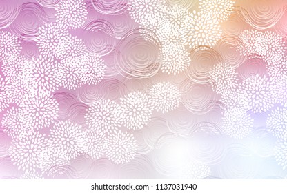 Light Pink, Yellow vector doodle bright layout. Glitter abstract illustration with doodles and flowers. Hand painted design for web, leaflet, textile.