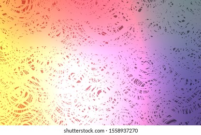 Light Pink, Yellow vector doodle blurred template. Glitter abstract illustration with doodles and roses. The completely new template can be used for your brand book.