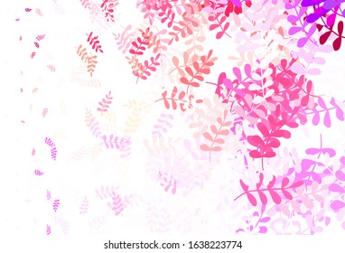 Light Pink, Yellow vector doodle template with leaves. Creative illustration in blurred style with leaves. Brand new style for your business design.