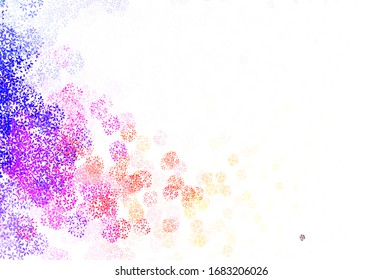 Light Pink, Yellow vector doodle background with leaves. Decorative illustration with doodles on abstract template. New design for your business.