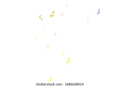 Light Pink, Yellow vector doodle template with leaves. Doodle illustration of leaves in Origami style with gradient. Hand painted design for web, leaflets.