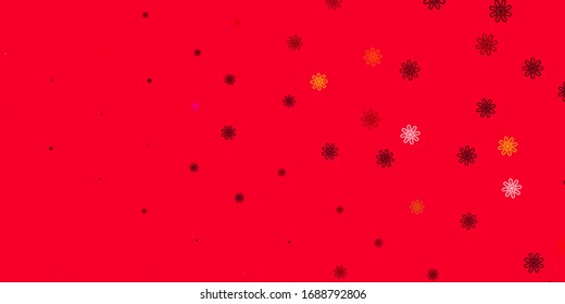 Light Pink, Yellow vector doodle pattern with flowers. Illustration with abstract colorful flowers with gradient. Smart design for wrapping, wallpapers.