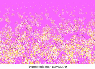 Tejido de doodle de color rosa claro, amarillo vectorial con hojas. Elegante ilustración luminosa con hojas de estilo natural. El mejor diseño para su negocio.