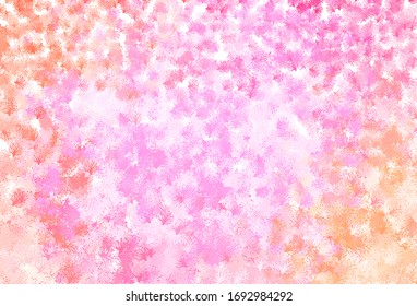 Fondo de doodle vectorial amarillo rosa claro con ramas. Ilustración creativa en estilo borroso con hojas, ramas. Diseño pintado a mano para web, envoltura.