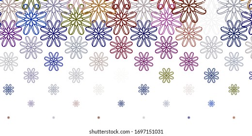 Light Pink, Yellow vector doodle template with flowers. Illustration with abstract colorful flowers with gradient. Brand new business design.