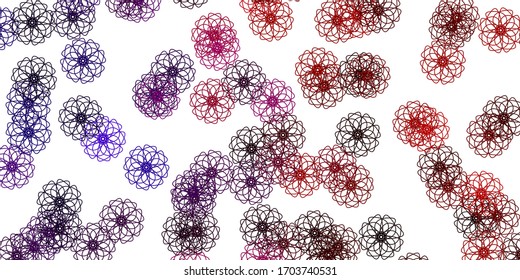 Light Pink, Yellow vector doodle pattern with flowers. Gradient colorful abstract flowers on simple background. Smart design for leaflets, books.