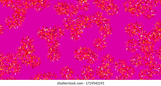 Diseño de doodle vectorial amarillo rosa claro con flores. Ilustración simple de color con flores abstractas. Patrón para diseños de sitios web.