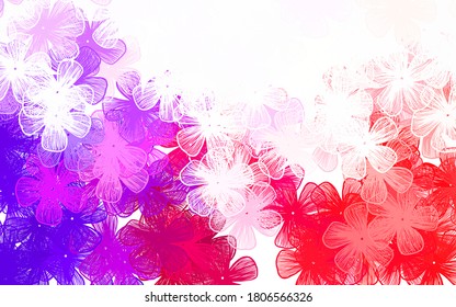 Doodle vectorial amarillo claro rosa con flores ilustración de nuevo color con flores. Plantilla para fondos de teléfonos móviles.