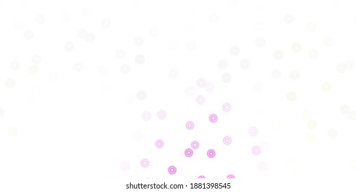 Light pink, yellow vector doodle template with flowers. Simple colored illustration with abstarct flowers. Smart design for wrapping, wallpapers.