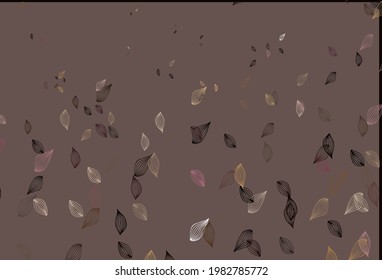 Light Pink, Yellow vector doodle pattern. New colorful illustration in doodle style with leaves. New template for your brand book.