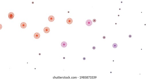 Light Pink, Yellow vector doodle template with flowers. Illustration with abstract colorful flowers with gradient. Pattern for website designs.