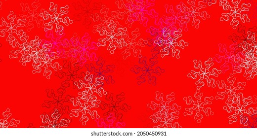 Light pink, yellow vector doodle background with flowers. Gradient colorful abstract flowers on simple background. Best design for your business.