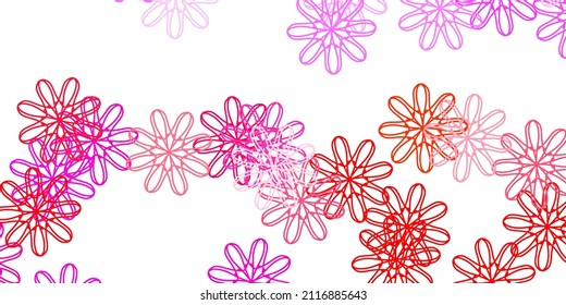Tejido de doodle vectorial amarillo claro con flores. Diseño moderno con flores de gradiente sobre fondo abstracto. Nuevo diseño de negocio.