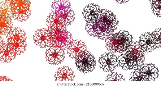 Light Pink, Yellow vector doodle background with flowers. Simple design with flowers on abstract background. Colorful pattern for spring parties.
