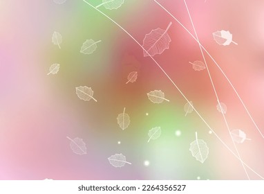 Light Pink, Yellow vector doodle backdrop with trees, branches. Flowers with gradient on white background. Pattern for heads of websites, designs.