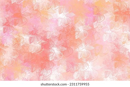 Light Pink, Yellow vector doodle pattern with flowers. Illustration with colorful abstract doodle flowers. The best design for your business.