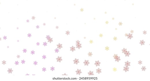 Hellrosa, gelbe Vektorgrafik-Kritzelmuster mit Blumen. Einfache farbige Illustration mit abstrakten Blumen. Muster für Website-Designs.