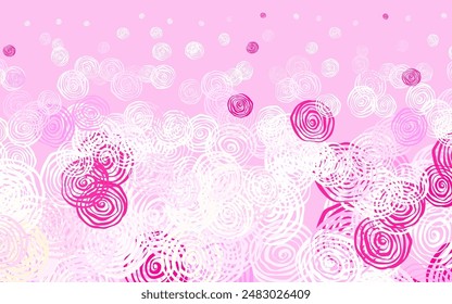 Light Pink, Yellow vector doodle texture with roses. Colorful illustration with flowers in doodle style. New design for your business.