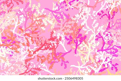Light Pink, Yellow vector doodle backdrop with leaves, branches. Colorful abstract illustration with leaves in doodle style. New template for your design.