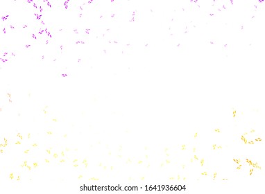 Light Pink, Yellow vector elegant template with leaves. Brand new colored illustration in blurry style with leaves. Doodle design for your web site.