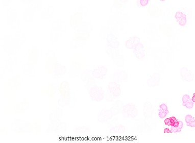 Light Pink, Yellow vector elegant pattern with flowers. Shining colored illustration with flowers. Doodle design for your web site.