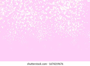 Light Pink, Yellow vector elegant background with leaves. Blurred decorative design in Indian style with leaves. Hand painted design for web, wrapping.