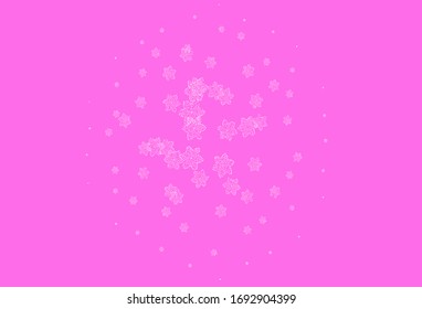 Light Pink, Yellow vector elegant pattern with flowers. Shining colored illustration with flowers. New template for your brand book.
