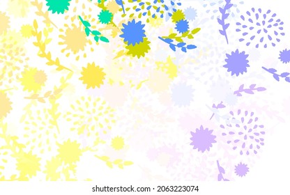 Light Pink, Yellow vector elegant template with flowers, roses. An elegant bright illustration with flowers. New template for your brand book.