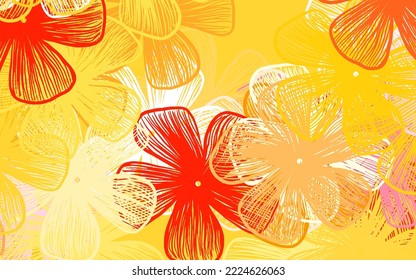 Color rosa claro, Rectorial amarillo elegante con flores Ilustración creativa de estilo borroso con flores. Plantilla para fondos de teléfonos móviles.