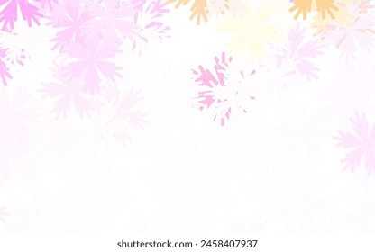 Light Pink, Yellow vector elegant template with flowers. Doodle illustration of flowers in Origami style. New template for your brand book.