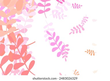 Light Pink, Yellow vector elegant background with leaves. Sketchy doodles with leaves on blurred background. Pattern for heads of websites, designs.