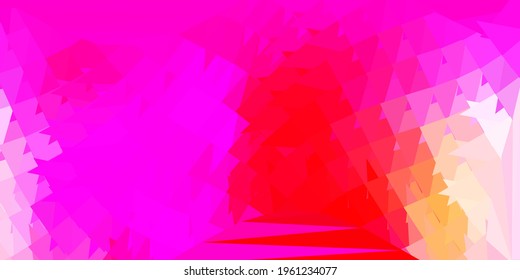 Light pink, yellow vector geometric polygonal wallpaper. Modern abstract illustration with polygonal triangles. Multipurpose app design.