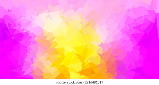 Diseño poligonal vectorial geométrico rosa claro, amarillo. Ilustración abstracta colorida con triángulos gradientes. Patrón inteligente para sitios web.