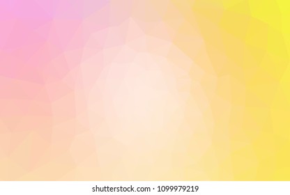 Light Pink, Yellow vector gradient triangles texture. Colorful abstract illustration with triangles. A completely new design for your leaflet.
