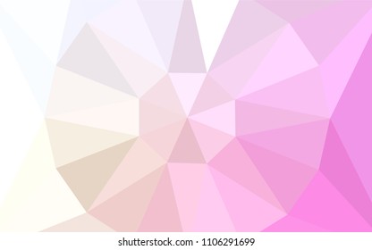Light Pink, Yellow vector gradient triangles pattern with a gem in a centre. Illustration in abstract style with triangles. Triangular pattern for your design.