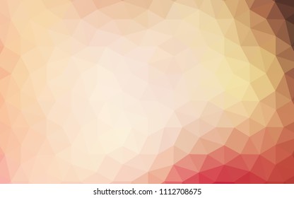 Light Pink, Yellow vector gradient triangles pattern. Creative illustration in halftone style with triangles. Triangular pattern for your design.