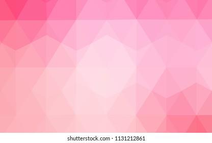 Light Pink, Yellow vector gradient triangles pattern. Creative illustration in halftone style with triangles. Brand new style for your business design.