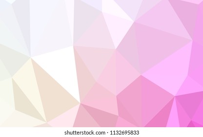 Light Pink, Yellow vector gradient triangles texture. Creative illustration in halftone style with triangles. Triangular pattern for your design.
