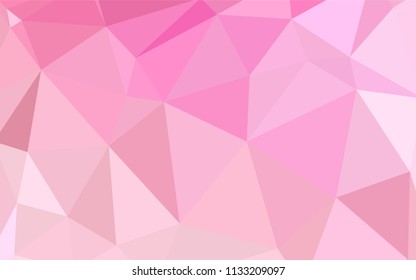 Light Pink, Yellow vector gradient triangles pattern. A sample with polygonal shapes. Best triangular design for your business.