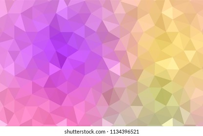 Light Pink, Yellow vector gradient triangles texture. Colorful abstract illustration with triangles. Triangular pattern for your design.