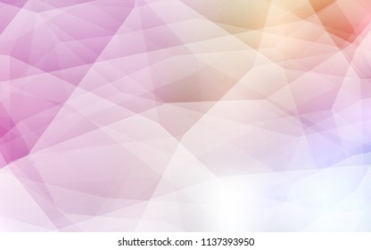 Light Pink, Yellow vector gradient triangles pattern. Glitter abstract illustration with an elegant triangles. Brand new design for your business.