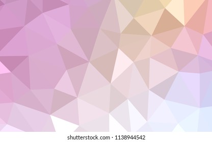 Light Pink, Yellow vector gradient triangles pattern. Creative geometric illustration in Origami style with gradient. Completely new template for your banner.