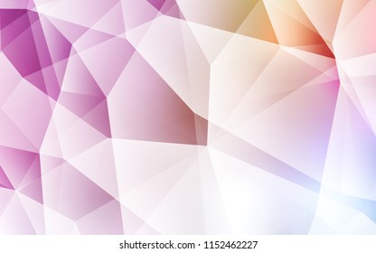 Light Pink, Yellow vector gradient triangles pattern. Shining polygonal illustration, which consist of triangles. A completely new design for your leaflet.