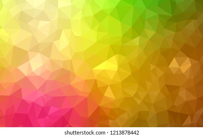 Light Pink, Yellow vector gradient triangles texture. Glitter abstract illustration with an elegant triangles. Template for cell phone's backgrounds.