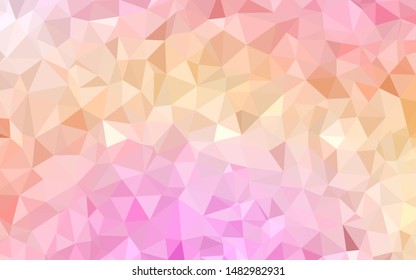 Light Pink, Yellow vector gradient triangles pattern. Creative geometric illustration in Origami style with gradient. A new texture for your web site.