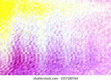 Light Pink, Yellow vector gradient triangles pattern. Triangular geometric sample with gradient.  Textured pattern for your backgrounds.